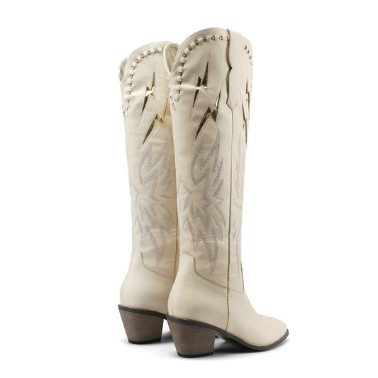 Women’s Lightning Embroidered Knee-High Western Boots-60039