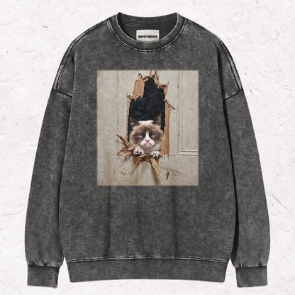 WACKY CAT  HEAVY WEIGHT COTTON TEE-011