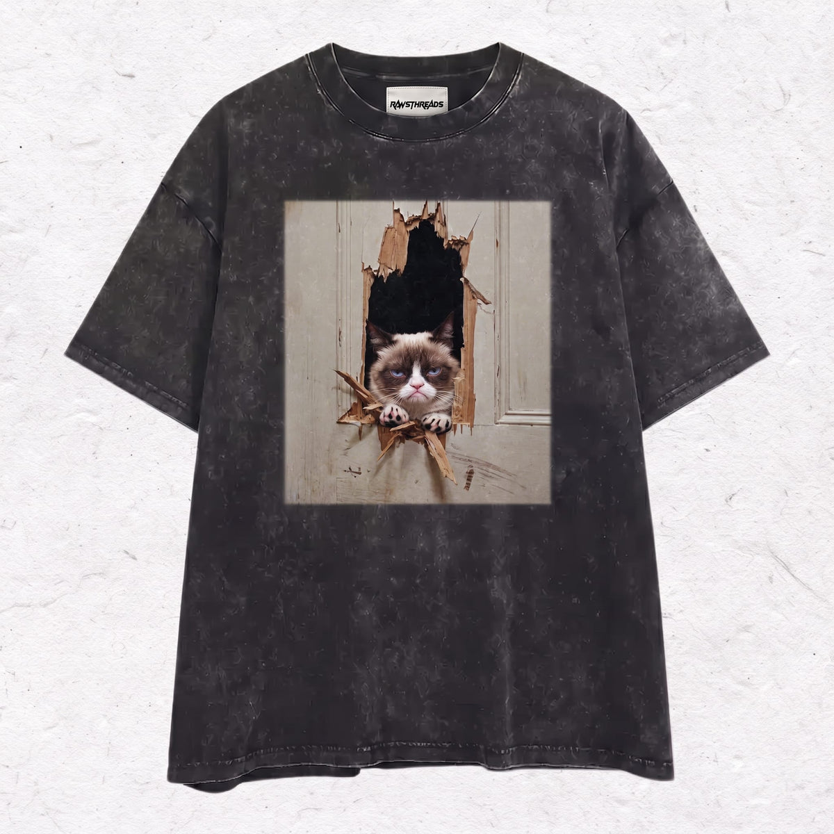 WACKY CAT  HEAVY WEIGHT COTTON TEE-011
