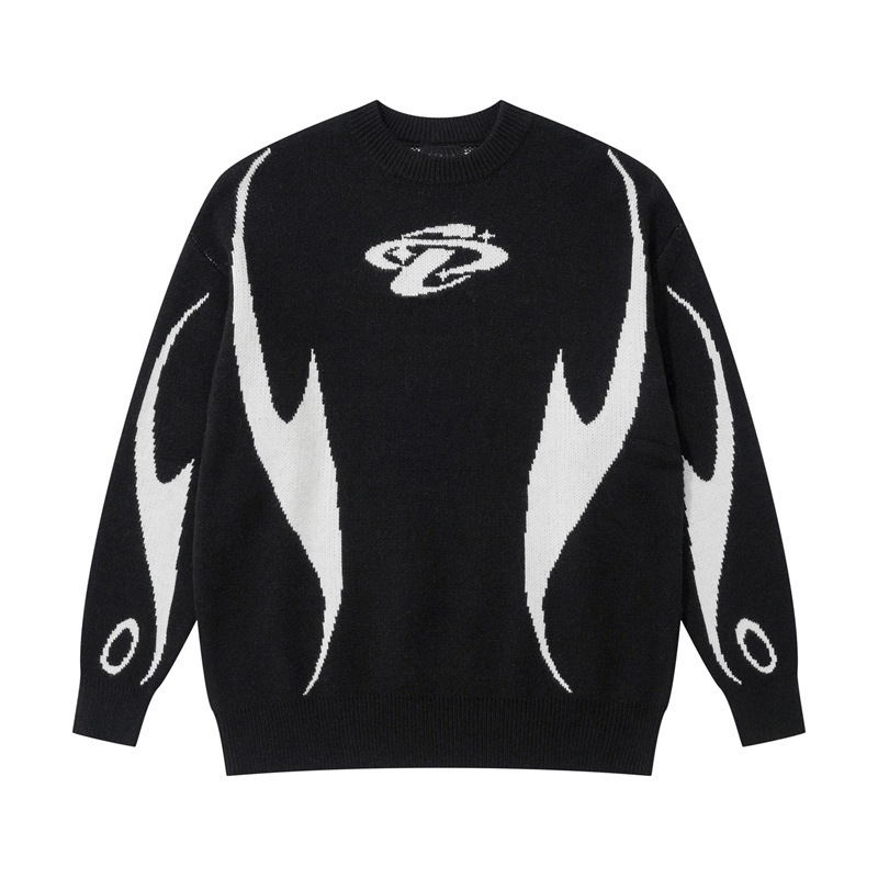 Cosmic Flame Graphic Knit Sweater