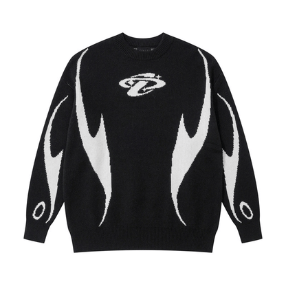 Cosmic Flame Graphic Knit Sweater