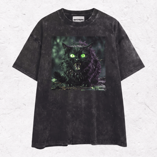 SCARY CAT  HEAVY WEIGHT COTTON TEE-012