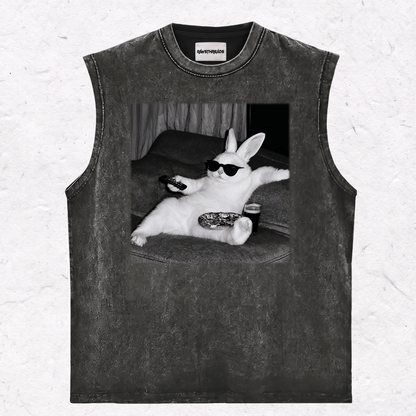 WACKY BUNNY HEAVY WEIGHT COTTON TEE-014