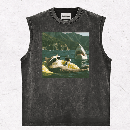 SHARK&CAT HEAVY WEIGHT COTTON TEE-018