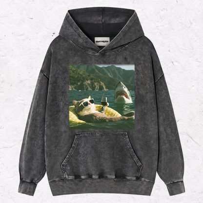 SHARK&CAT HEAVY WEIGHT COTTON TEE-018