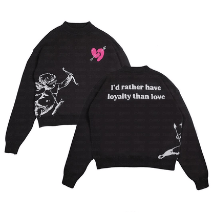 Loyalty Over Love Cupid Knit Sweater