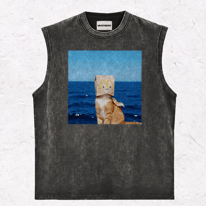 WACKY CAT HEAVY WEIGHT COTTON TEE-020