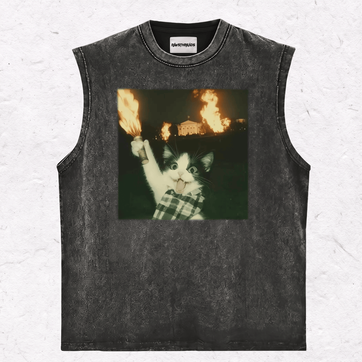 WACKY CAT HEAVY WEIGHT COTTON TEE-023