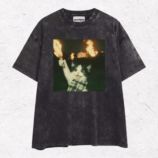 WACKY CAT HEAVY WEIGHT COTTON TEE-023