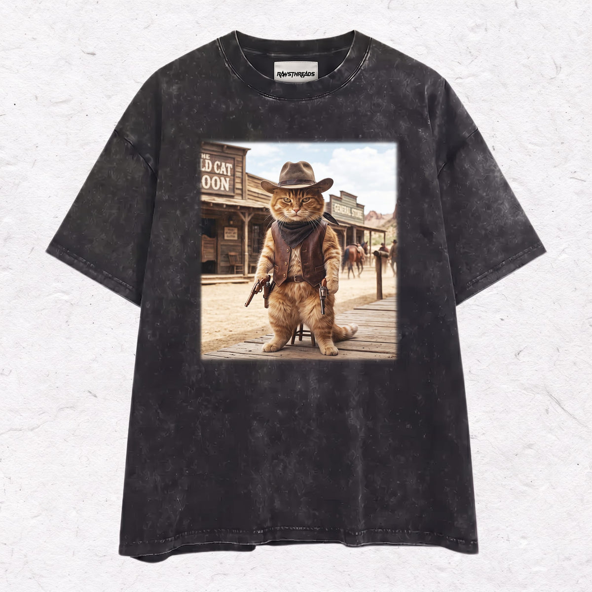 WESTERN CAT HEAVY WEIGHT COTTON TEE-003