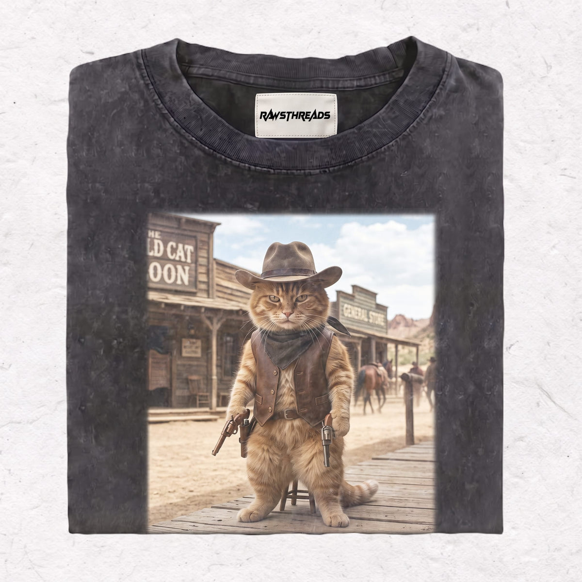WESTERN CAT HEAVY WEIGHT COTTON TEE-003
