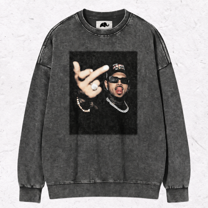 CHRIS BROWN V2 MIDDLE FINGER HOOD＆ SWEAT＆TEE