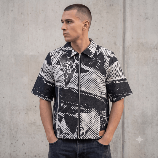 BLACK SCARFACE TAPESTRY TEE