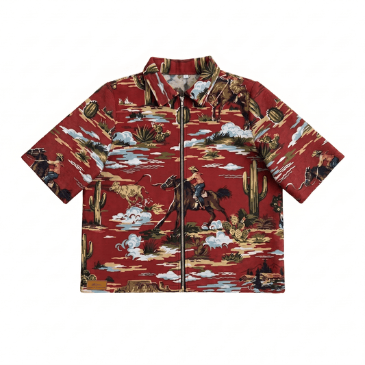 RED COWBOY TAPESTRY TEE