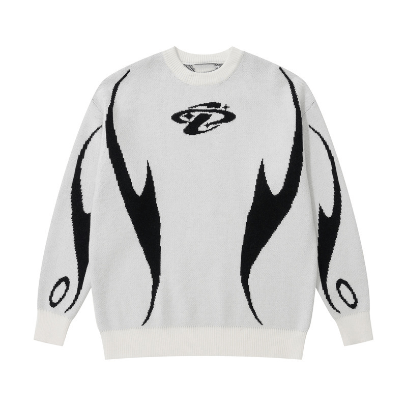 Cosmic Flame Graphic Knit Sweater