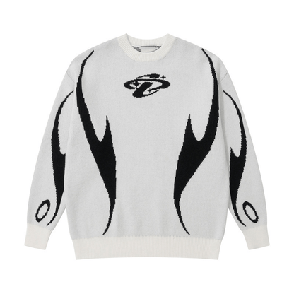 Cosmic Flame Graphic Knit Sweater