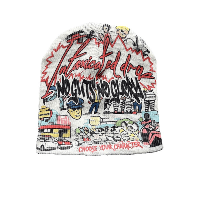 Urban Graffiti Knit Beanie Multicolor