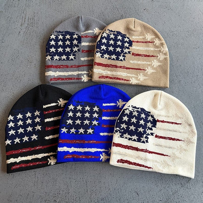 American Flag Leaf Trail Knit Beanie