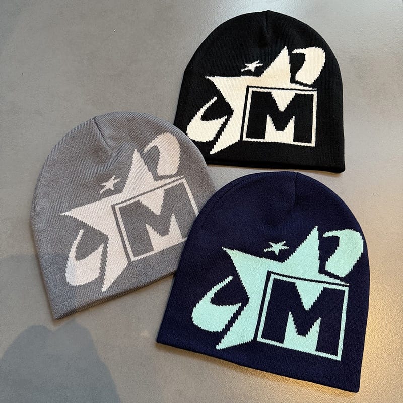 Star M Graphic Knit Beanie