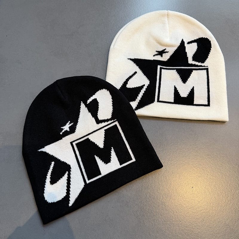Star M Graphic Knit Beanie