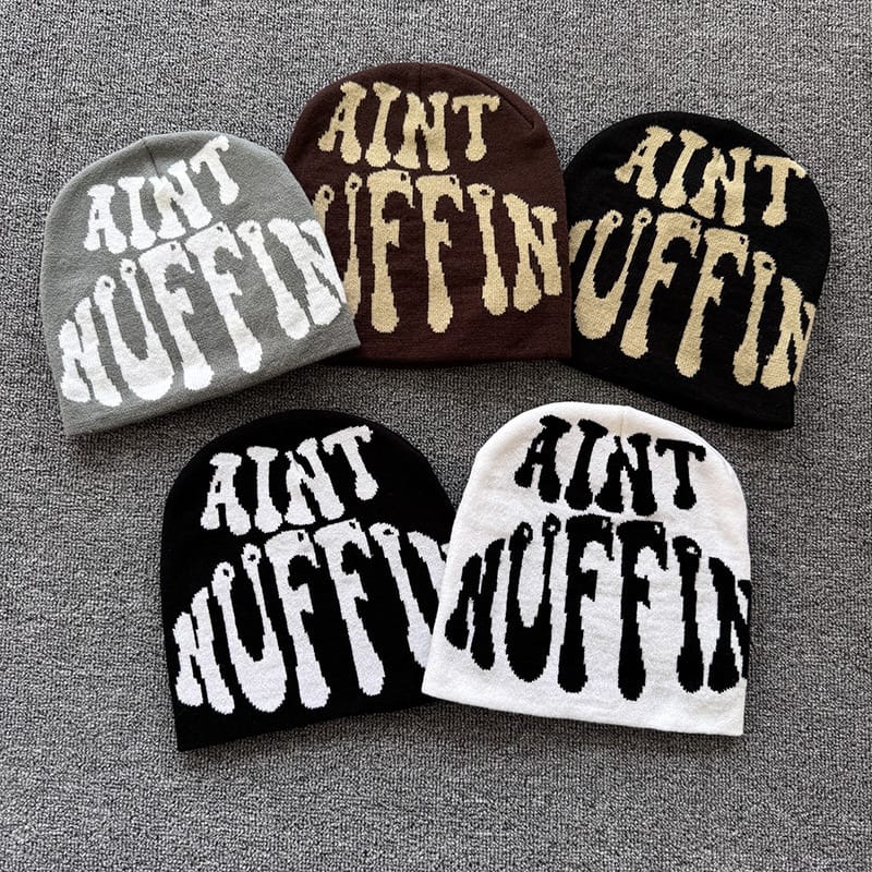 Aint Nuffin Lettering Knit Beanie