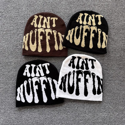 Aint Nuffin Lettering Knit Beanie