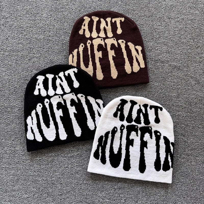 Aint Nuffin Lettering Knit Beanie