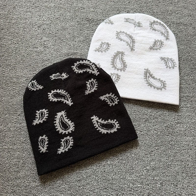 Paisley Skull Knit Beanie
