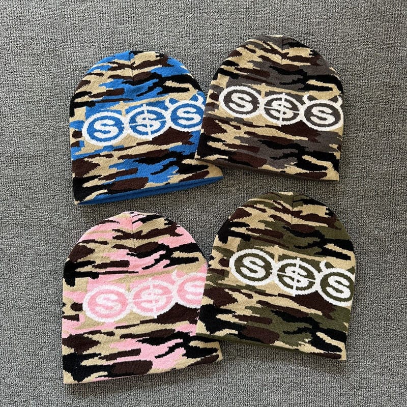 Triple Dollar Camo Knit Beanie