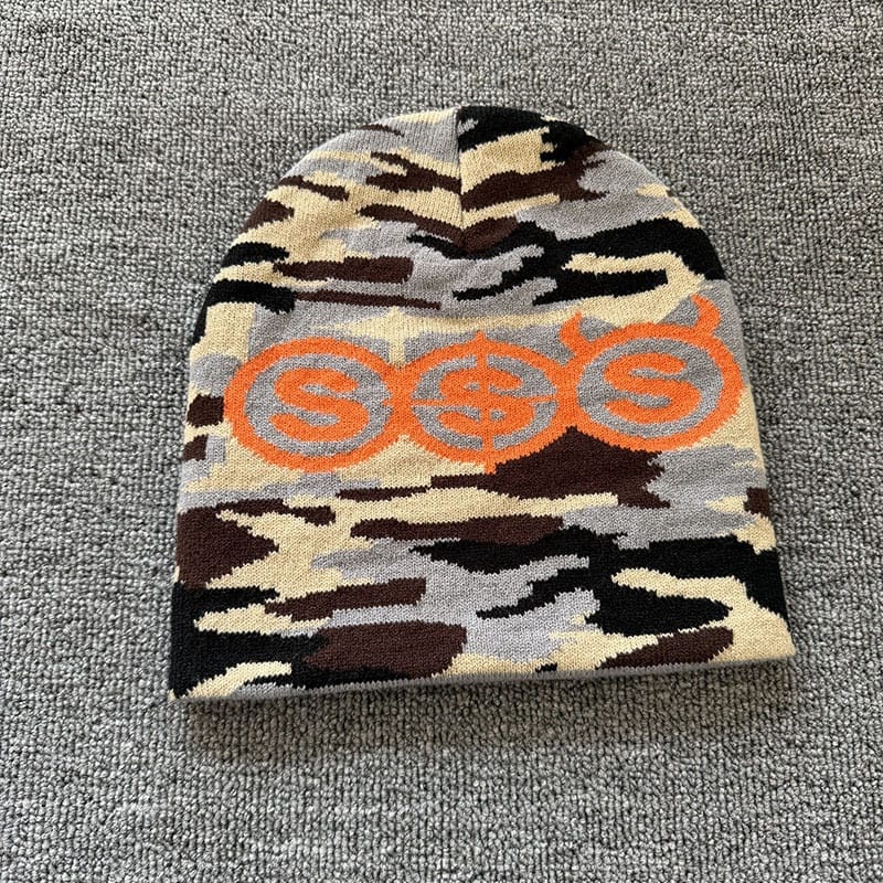Triple Dollar Camo Knit Beanie Gray Camo