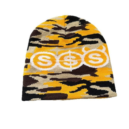 Triple Dollar Camo Knit Beanie