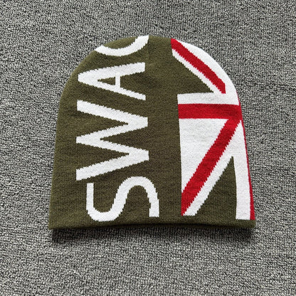 Union Flag Lettering Knit Beanie