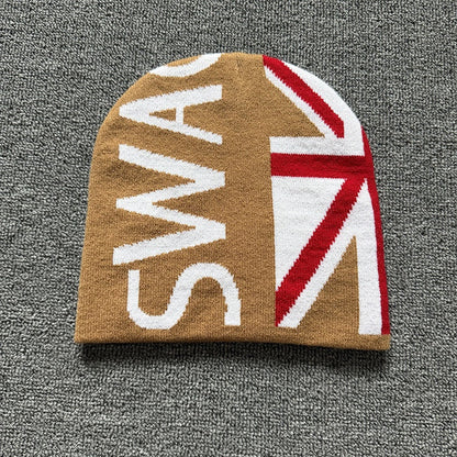 Union Flag Lettering Knit Beanie