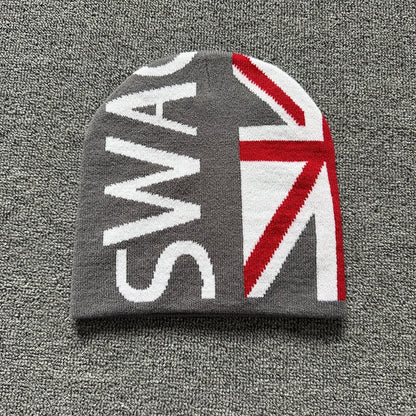 Union Flag Lettering Knit Beanie