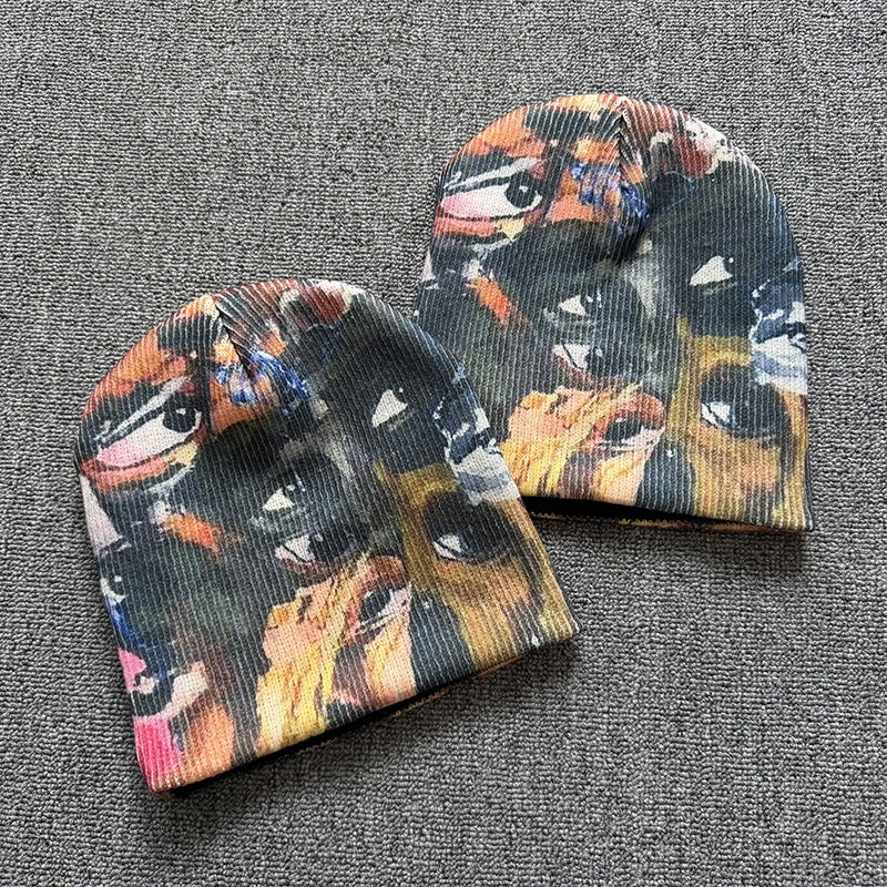 Abstract Art Collage Knit Beanie