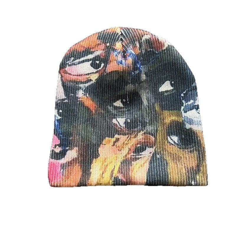 Abstract Art Collage Knit Beanie