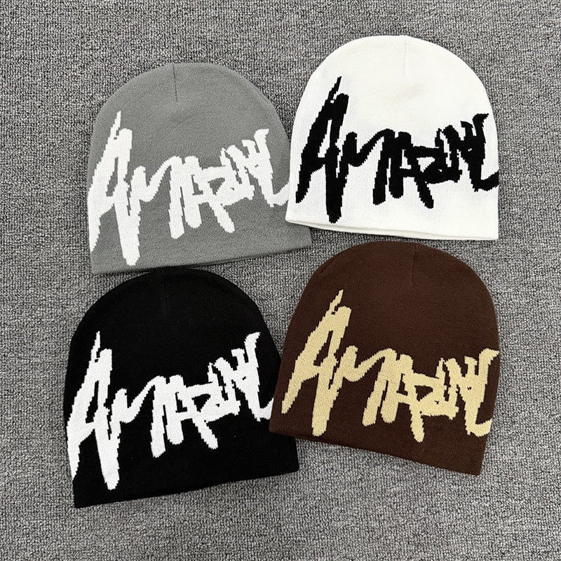 Sharp Script Knit Beanie
