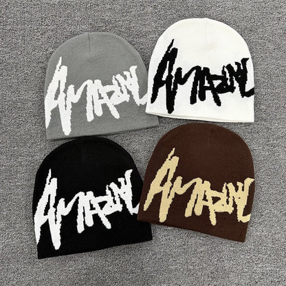 Sharp Script Knit Beanie