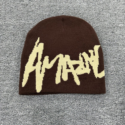 Sharp Script Knit Beanie