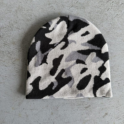Woodland Camo Knit Beanie Gray Camo