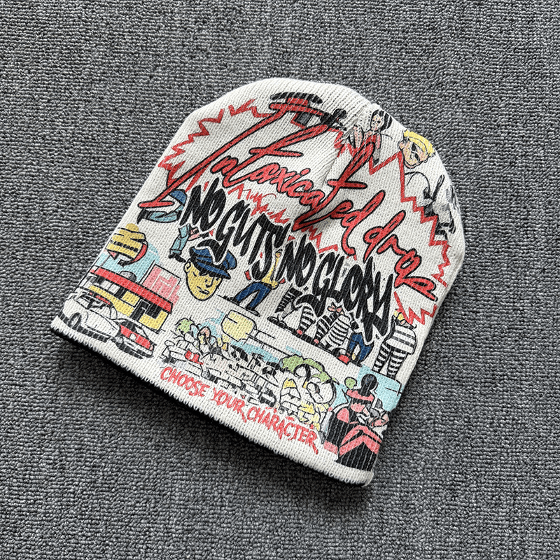Urban Graffiti Knit Beanie Multicolor
