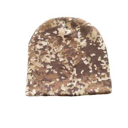Digital Camo Knit Beanie Brown Camo