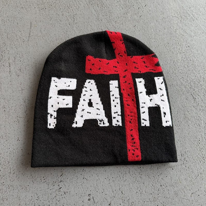 Faith Cross Knit Beanie