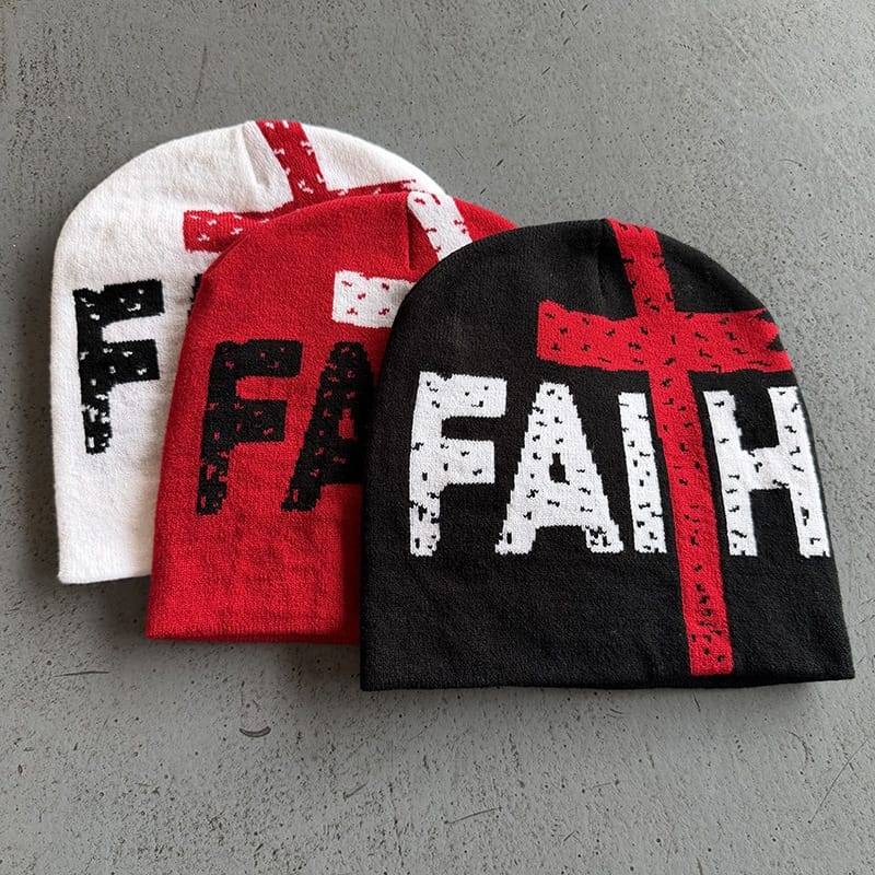 Faith Cross Knit Beanie
