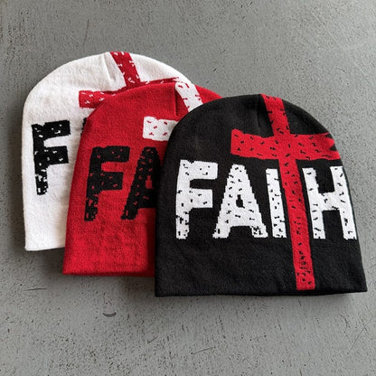 Faith Cross Knit Beanie