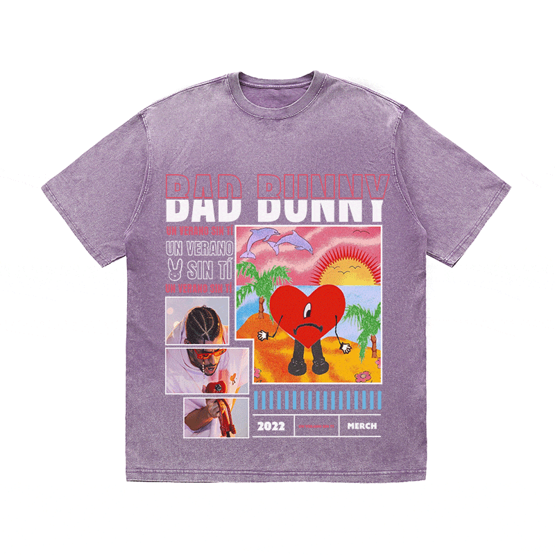 BAD BUNNY HEAVY WEIGHT COTTON TEE-8989