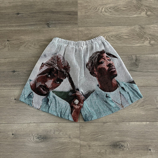 BLUE 2PAC TAPESTRY SHORTS