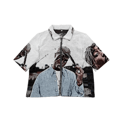 BLUE 2PAC TAPESTRY TEE