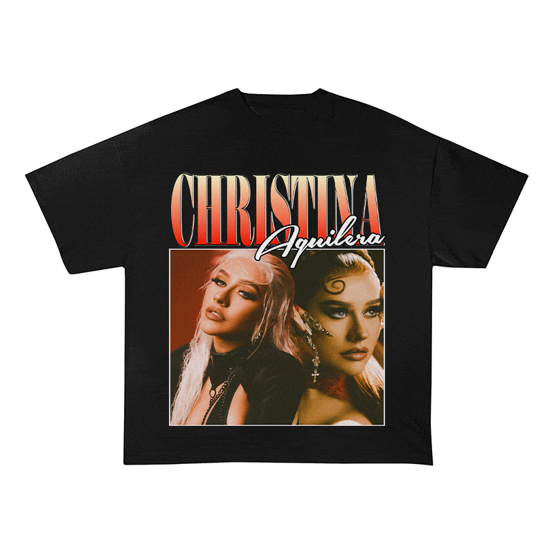 RDMCLOTHINGART tapestry hoodie CHRISTINA HEAVY WEIGHT COTTON TEE-8858