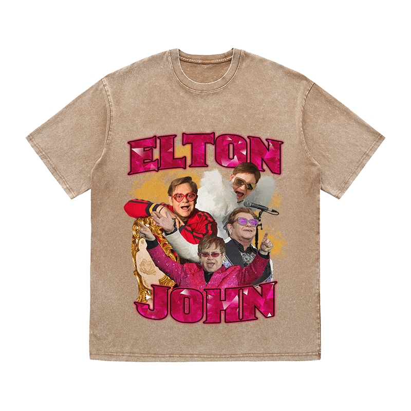 ELTON JOHN HEAVY WEIGHT COTTON TEE-9123